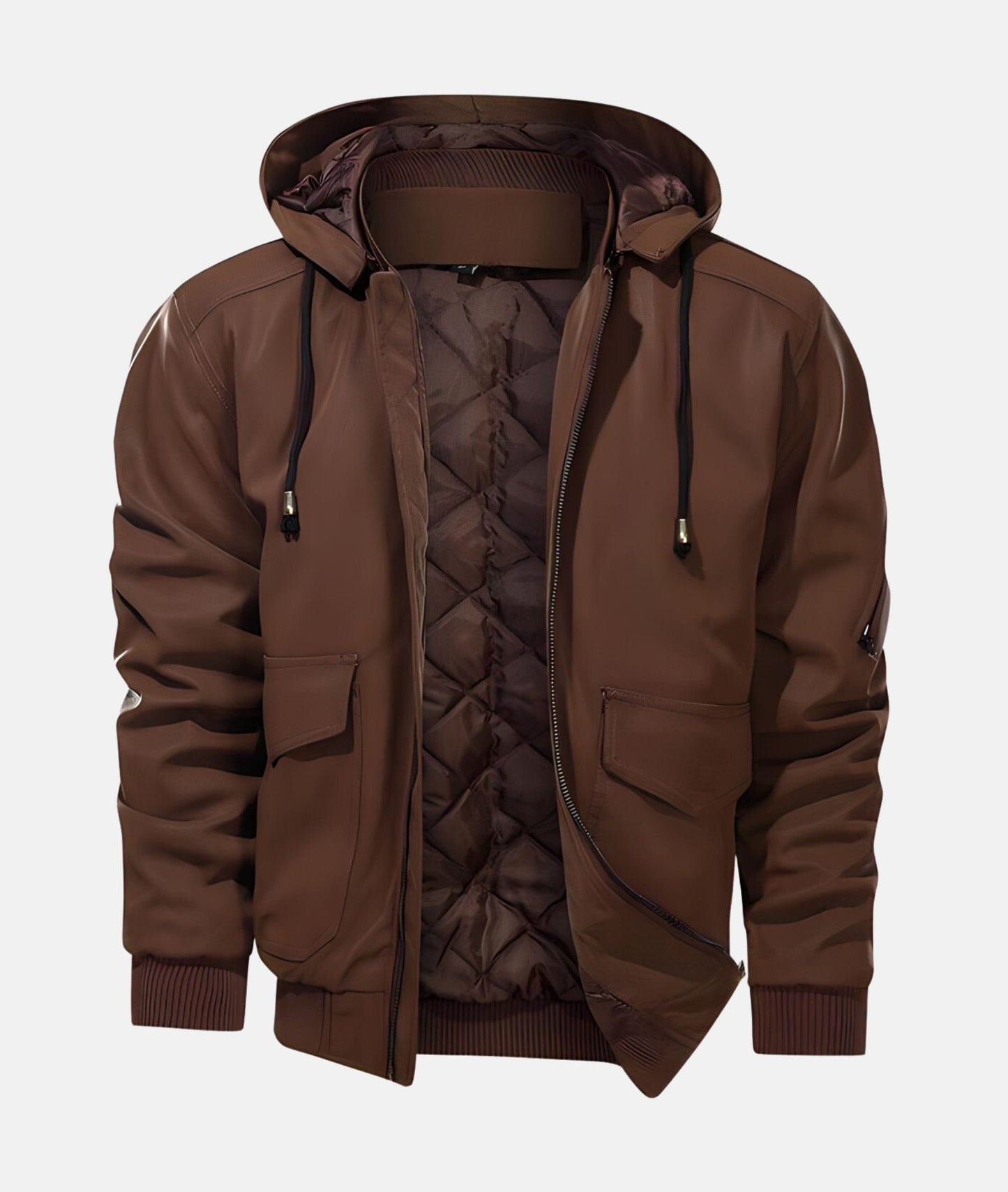 WW | Comfortable jacket with hood and quilted lining for men