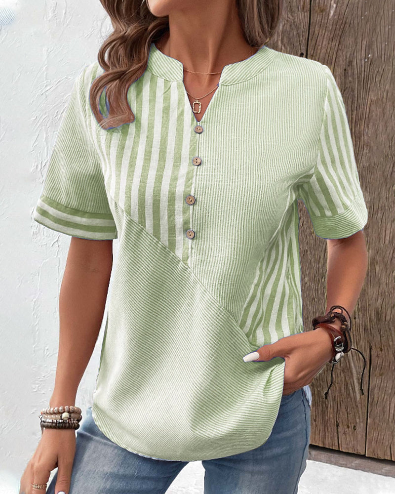 WW | V-Neck Blouse with Short Sleeves