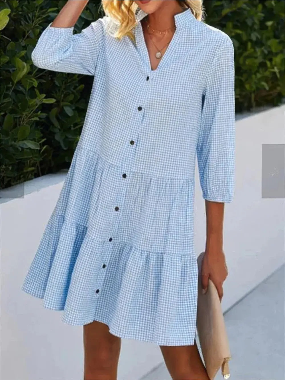 WW | Elegantes Weste Kleid Mit Knopfverschluss