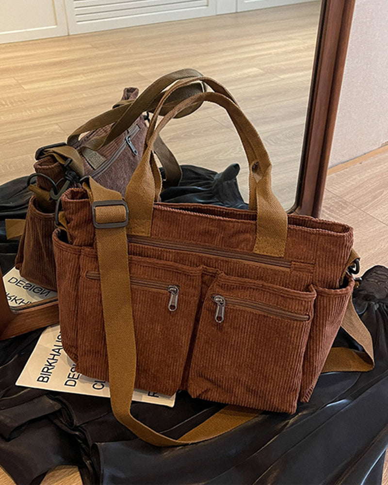 WW | Solid-colored railroad fleece shopping bag