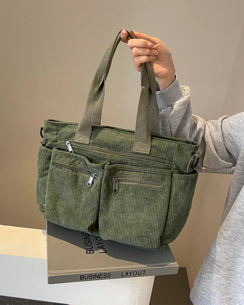 WW | Solid-colored railroad fleece shopping bag