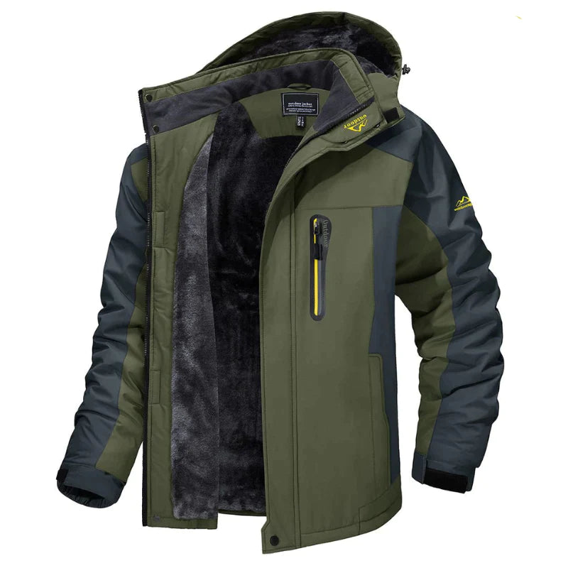 WW | Elegant and Warm Men's Thick Fleece Hooded Winter Jacket - Ideal for Autumn/Winter