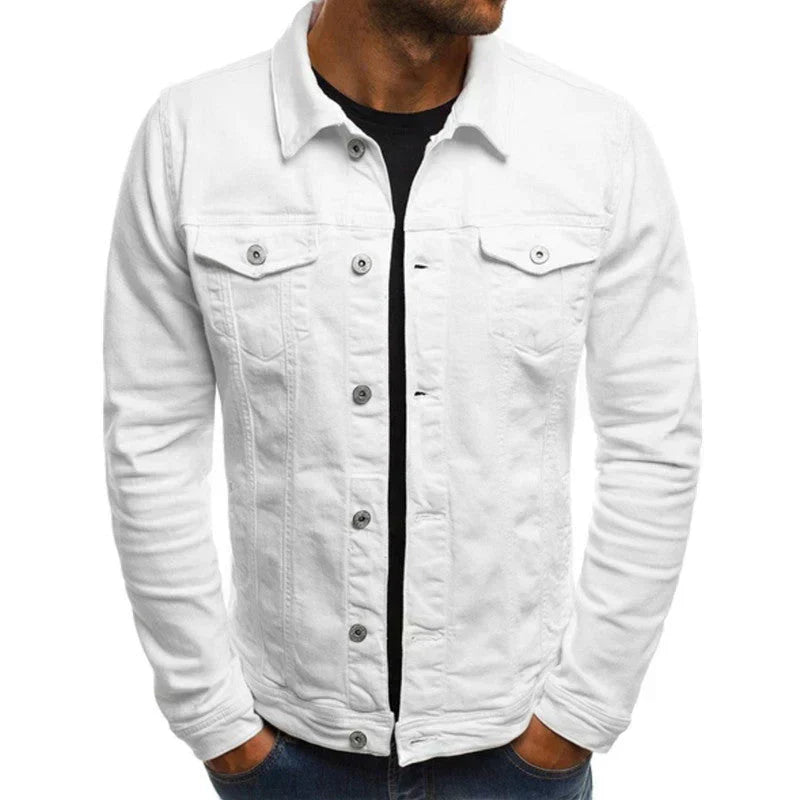 WW | Herren Jeansjacke mit Knöpfen - Lange Ärmel