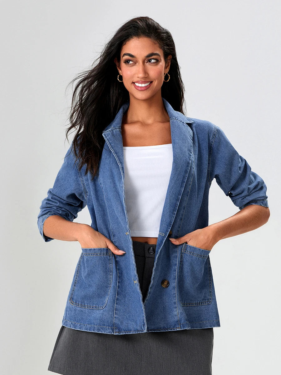 WW | Denim Blazer with Classic Fit