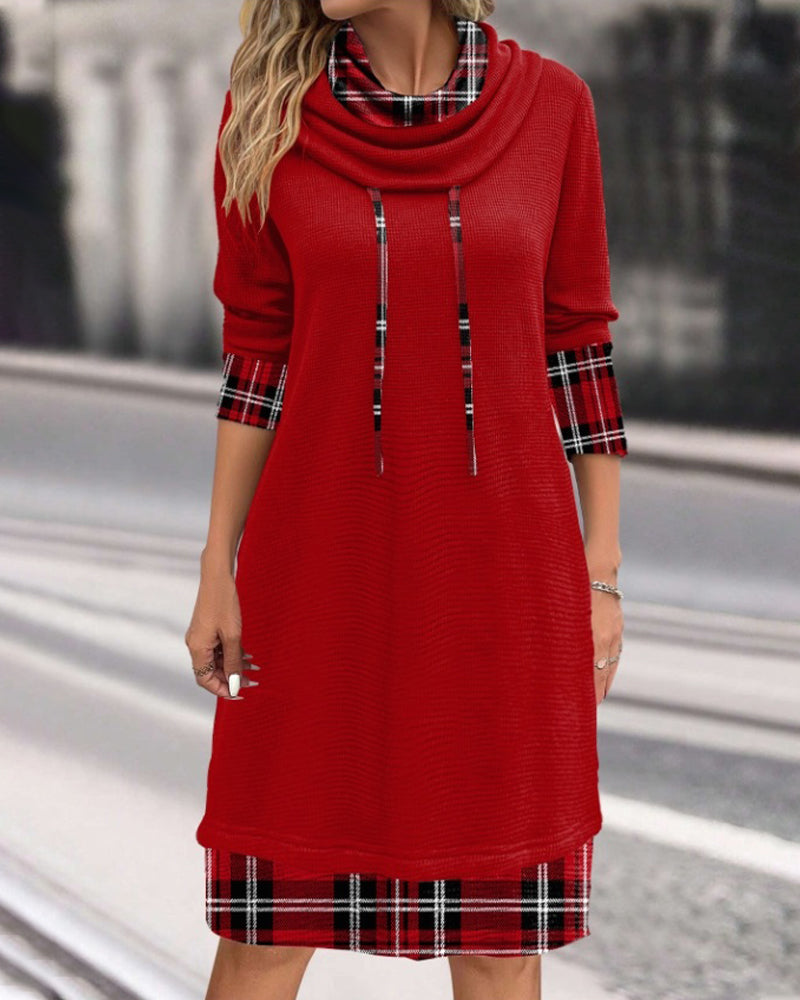 WW | Classic Plaid Long Sleeve Dress