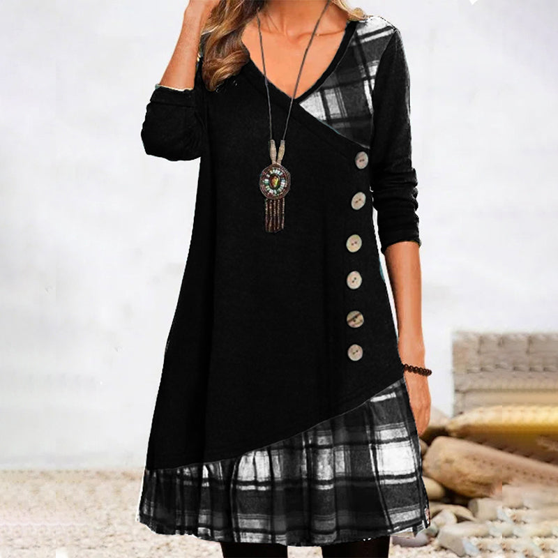 WW | Langarm Kariert Kleid