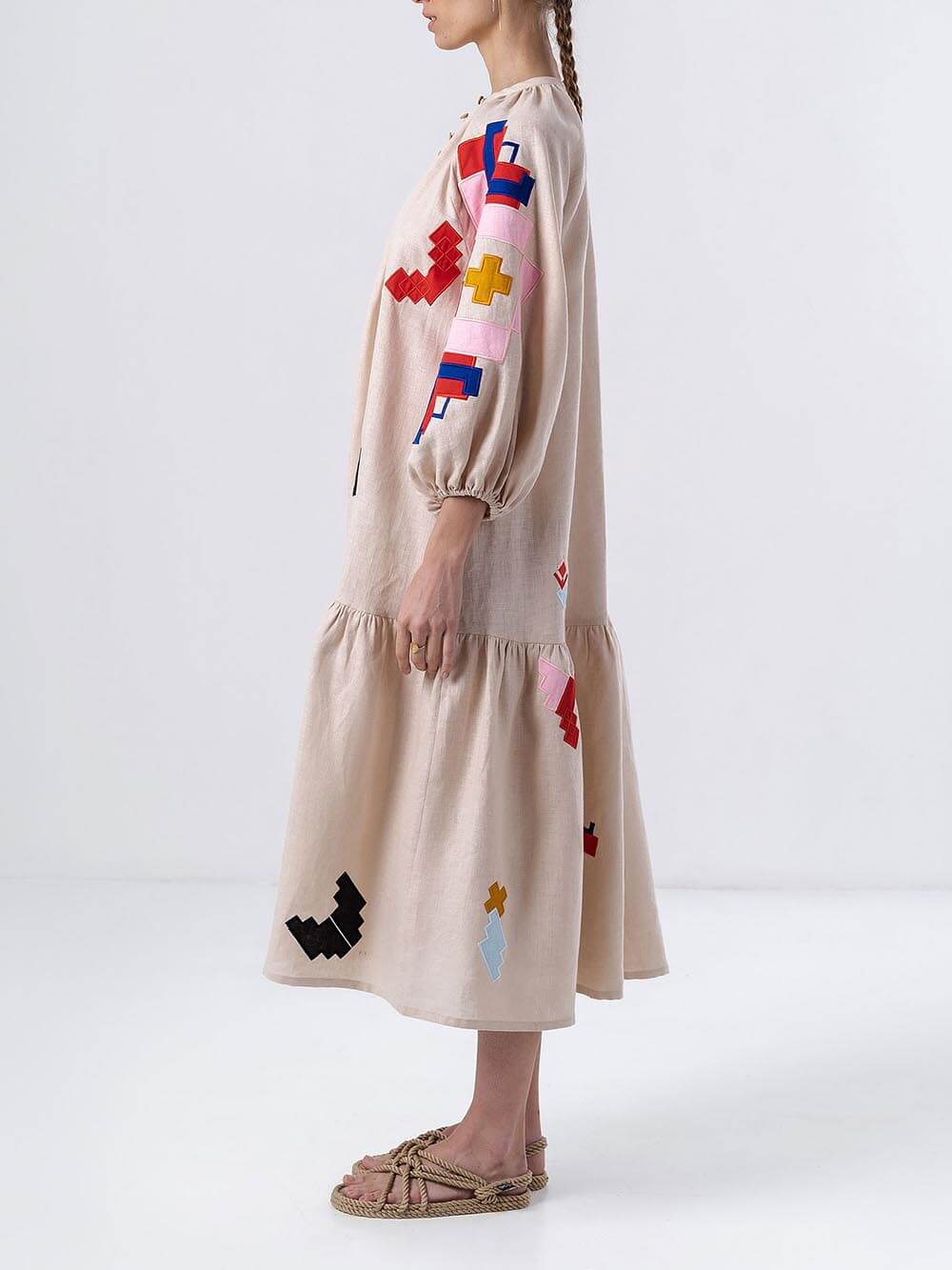 Unique, ethnically printed, lightweight maxi dress
