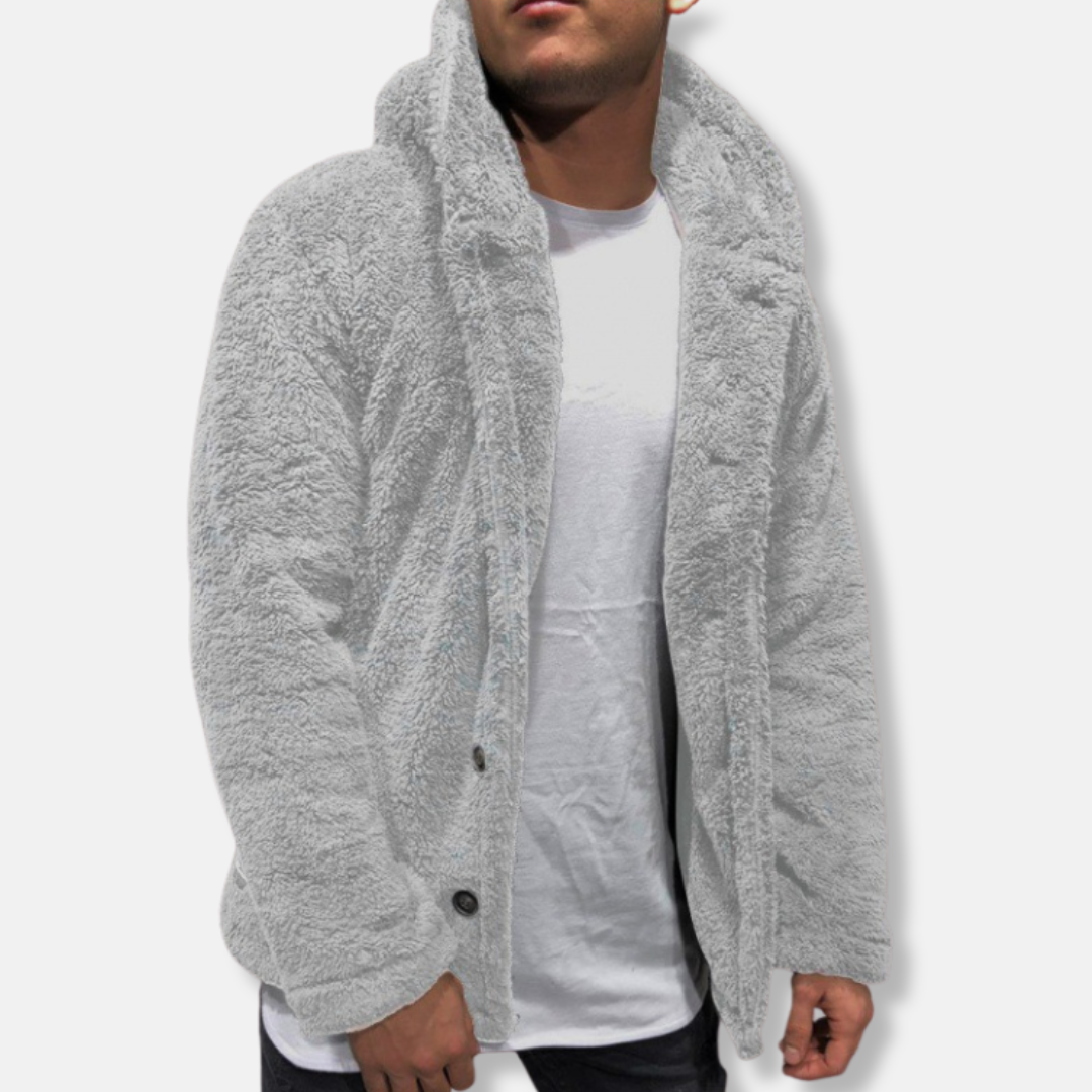 WW | Kapuze Fleece Lockere Passform Knopfverschluss Lässiger Stil