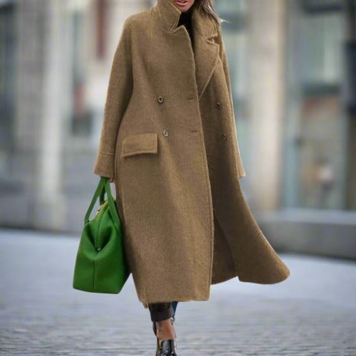 WW | Long coat with collar and multiple motifs