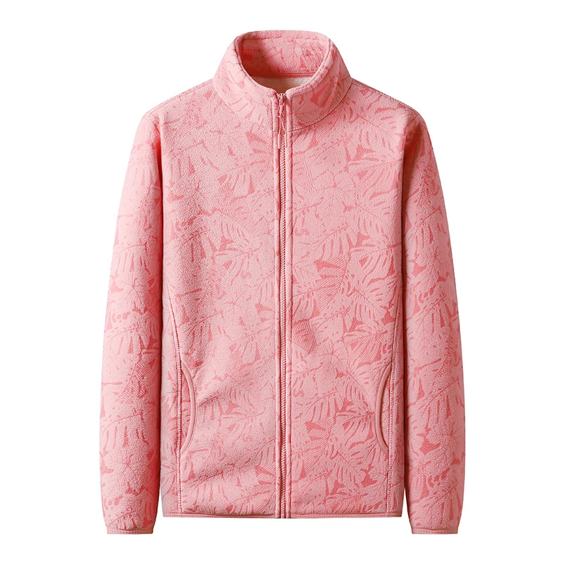 WW | Women's Fleece Jacket with Leaf Print