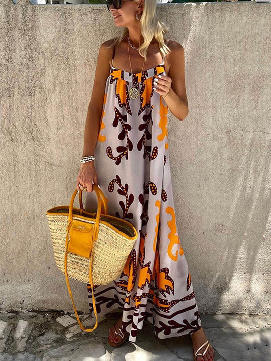 Charlie – Ärmelloses Maxikleid mit Print
