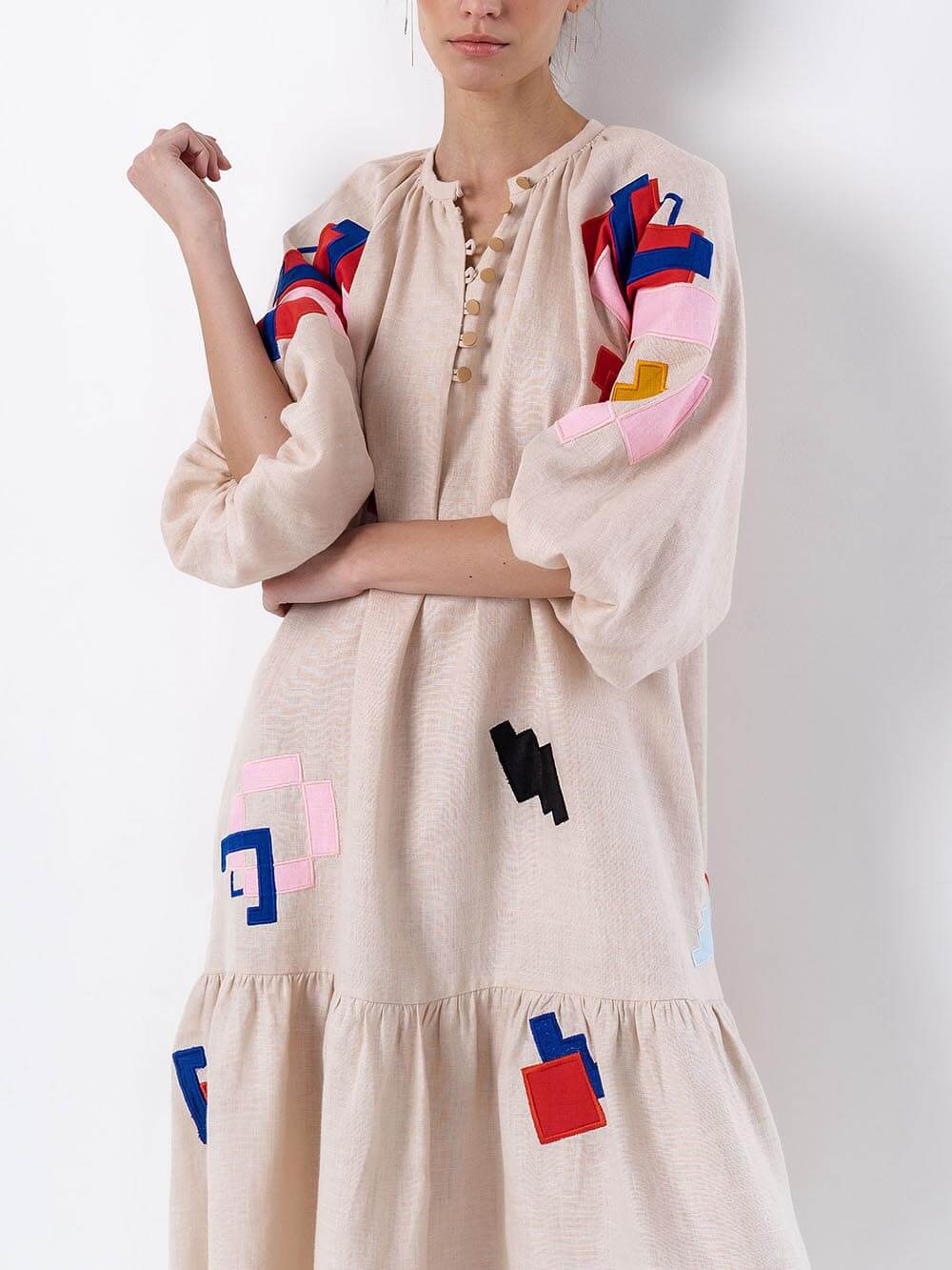 Unique, ethnically printed, lightweight maxi dress