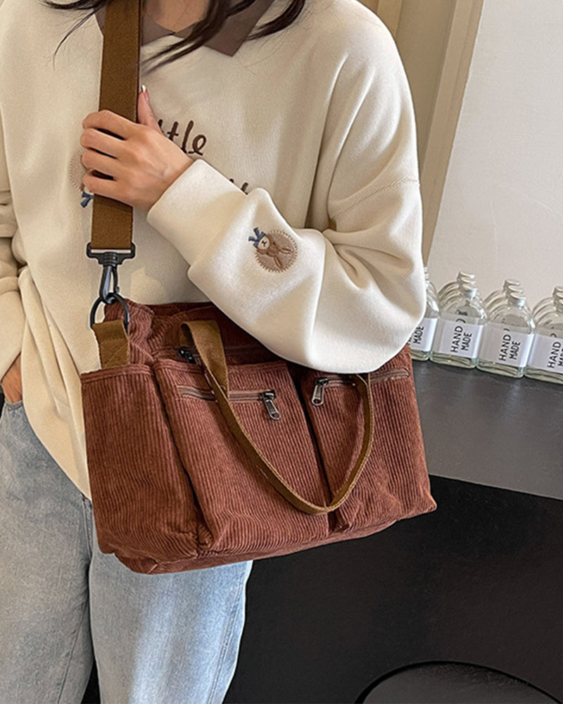 WW | Solid-colored railroad fleece shopping bag