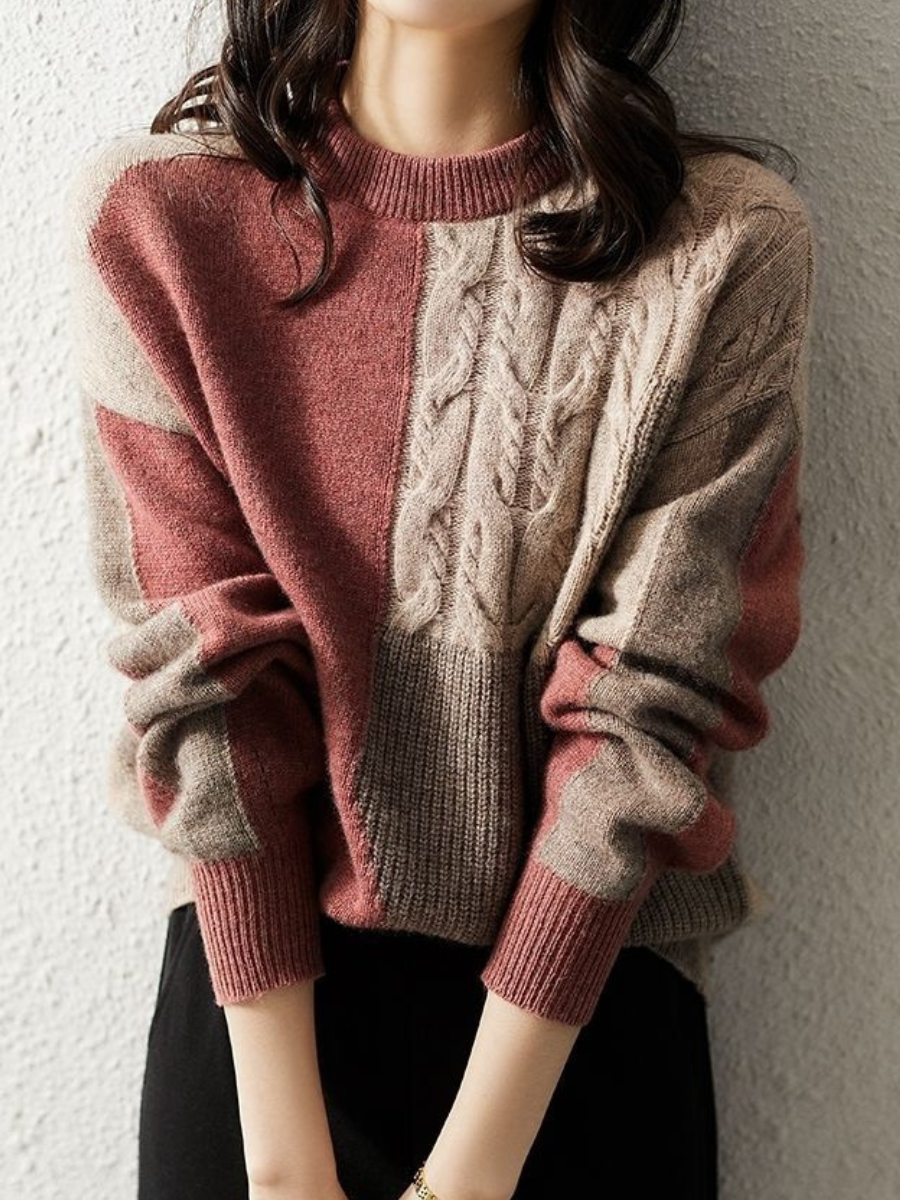 WW | Chic & stylish knit sweater in contrasting color