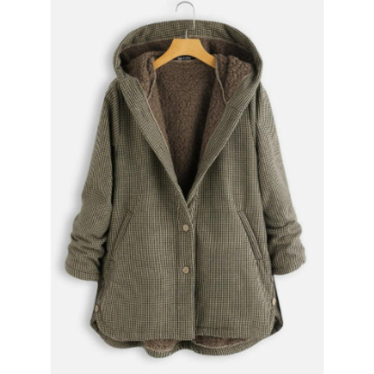 WW | Hooded Sherpa Jacket - Fleece-Lined Snap Coat - Warm Casual Outerwear Canada