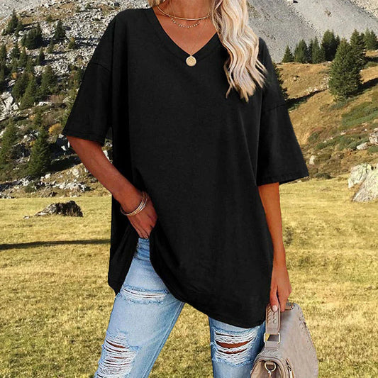 WW | Women's Casual Oversized V-Neck T-Shirt