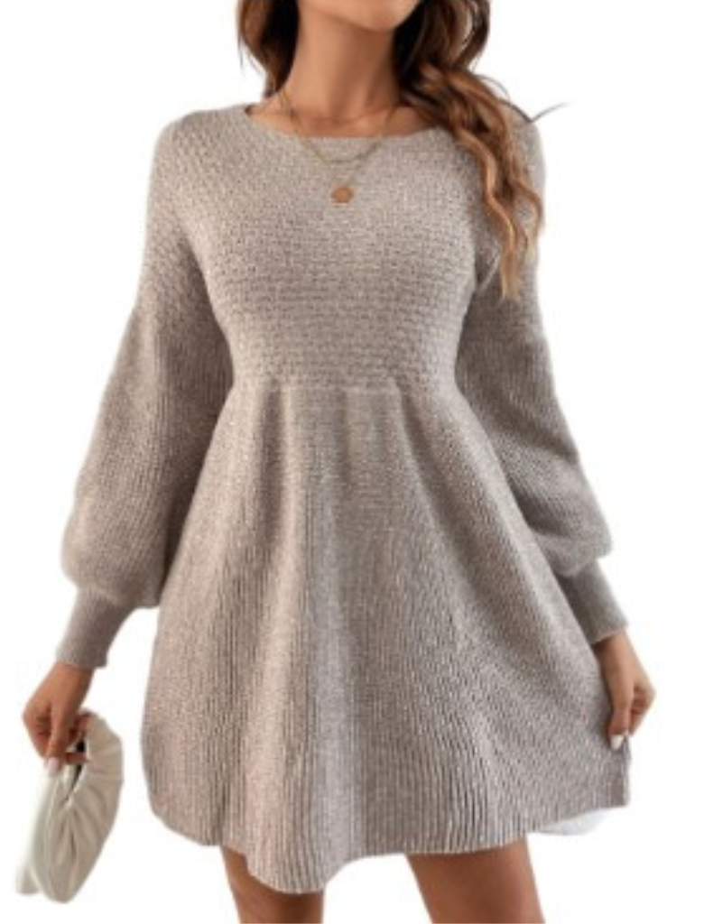 WW | Monochrome Apricot Mini Sweater Dress