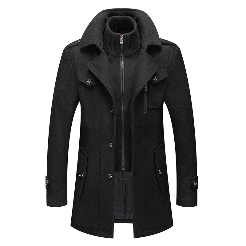 WW | Lange Wolljacke mit Reißverschluss