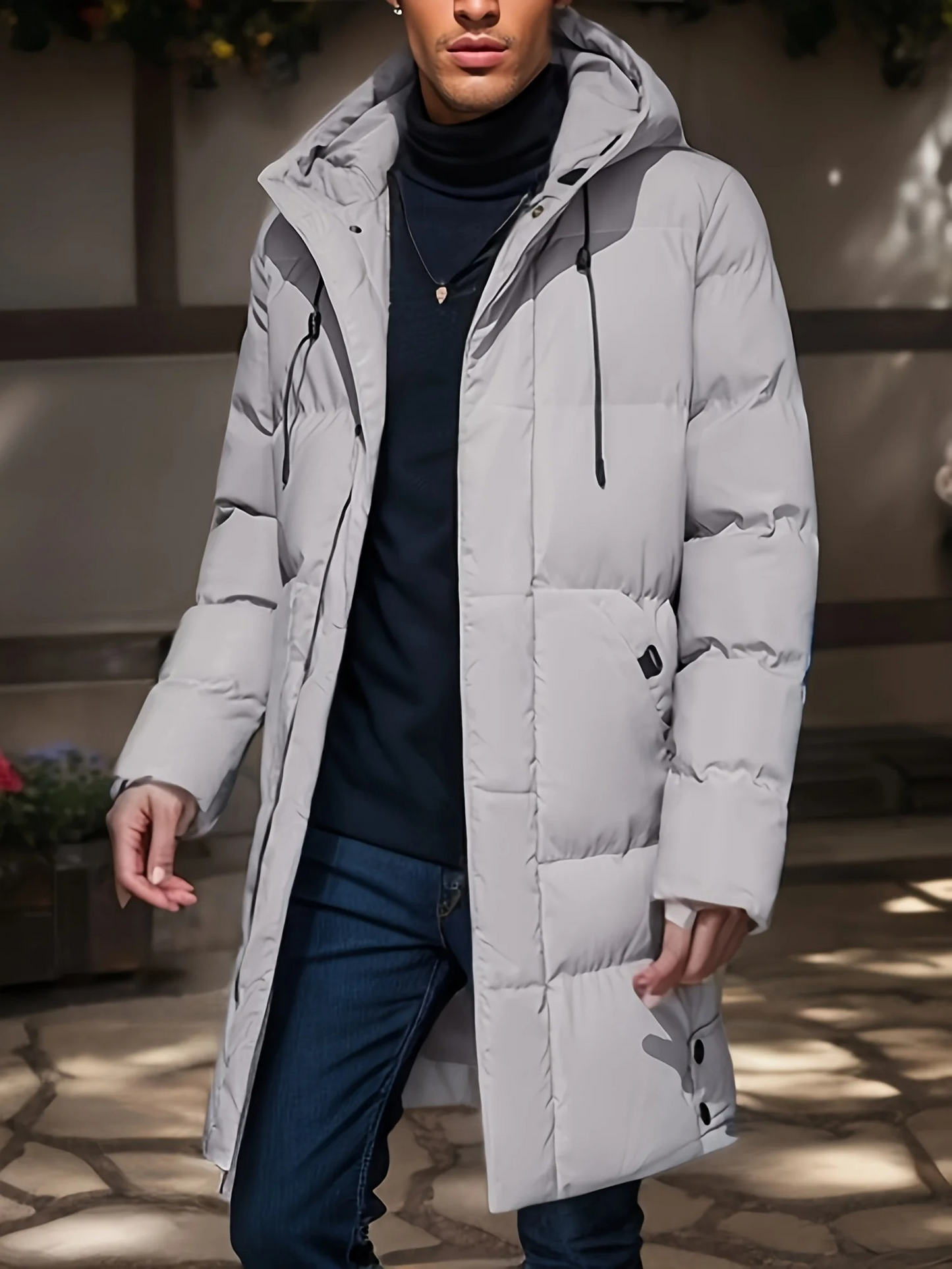 WW | Long padded jacket with hood