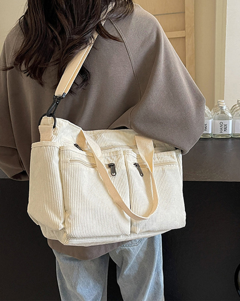 WW | Solid-colored railroad fleece shopping bag