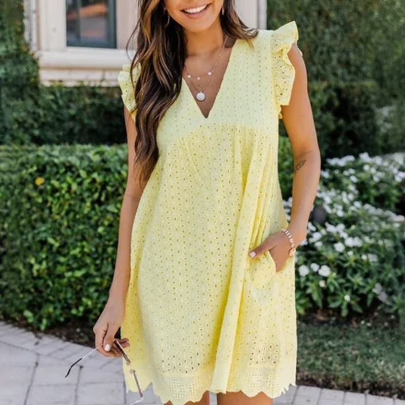 Lace-embroidered dress