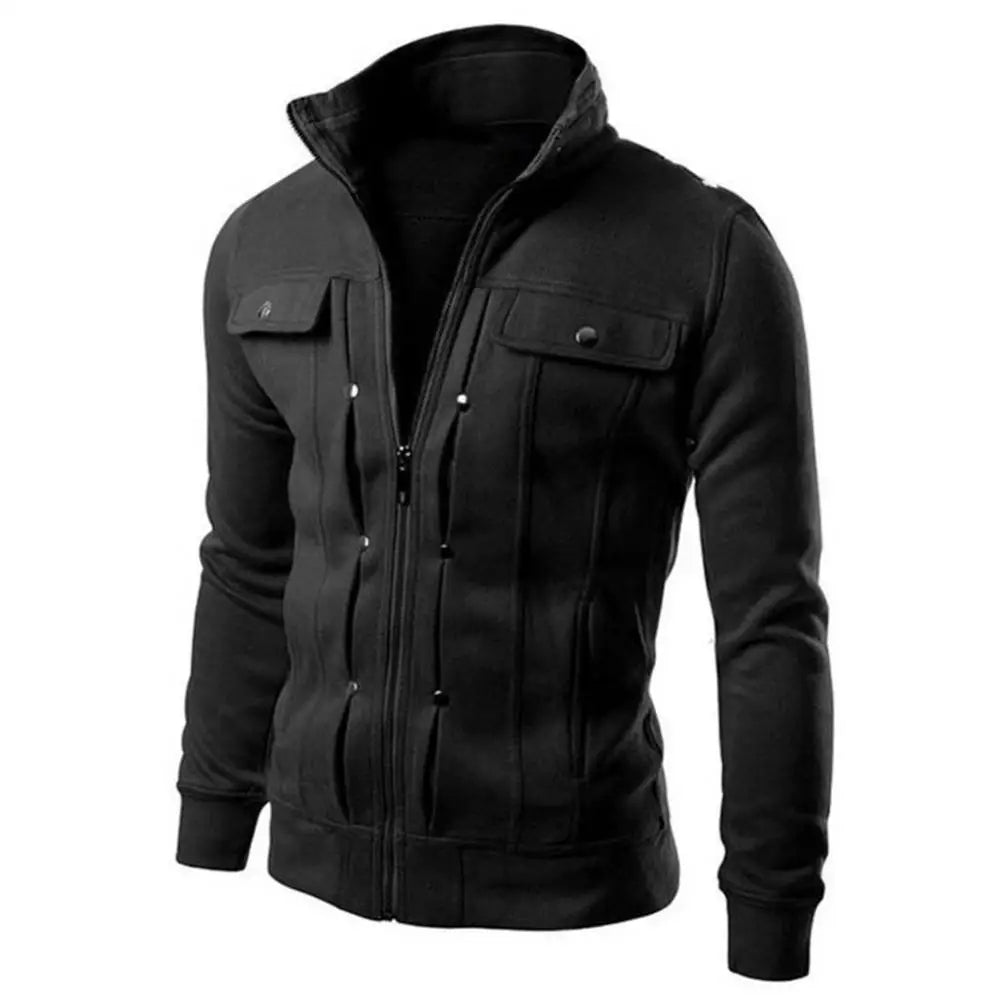 WW | Men's Warm Slim-Fit Winter Jacket with Stand-Up Collar - Ideal for Autumn/Winter