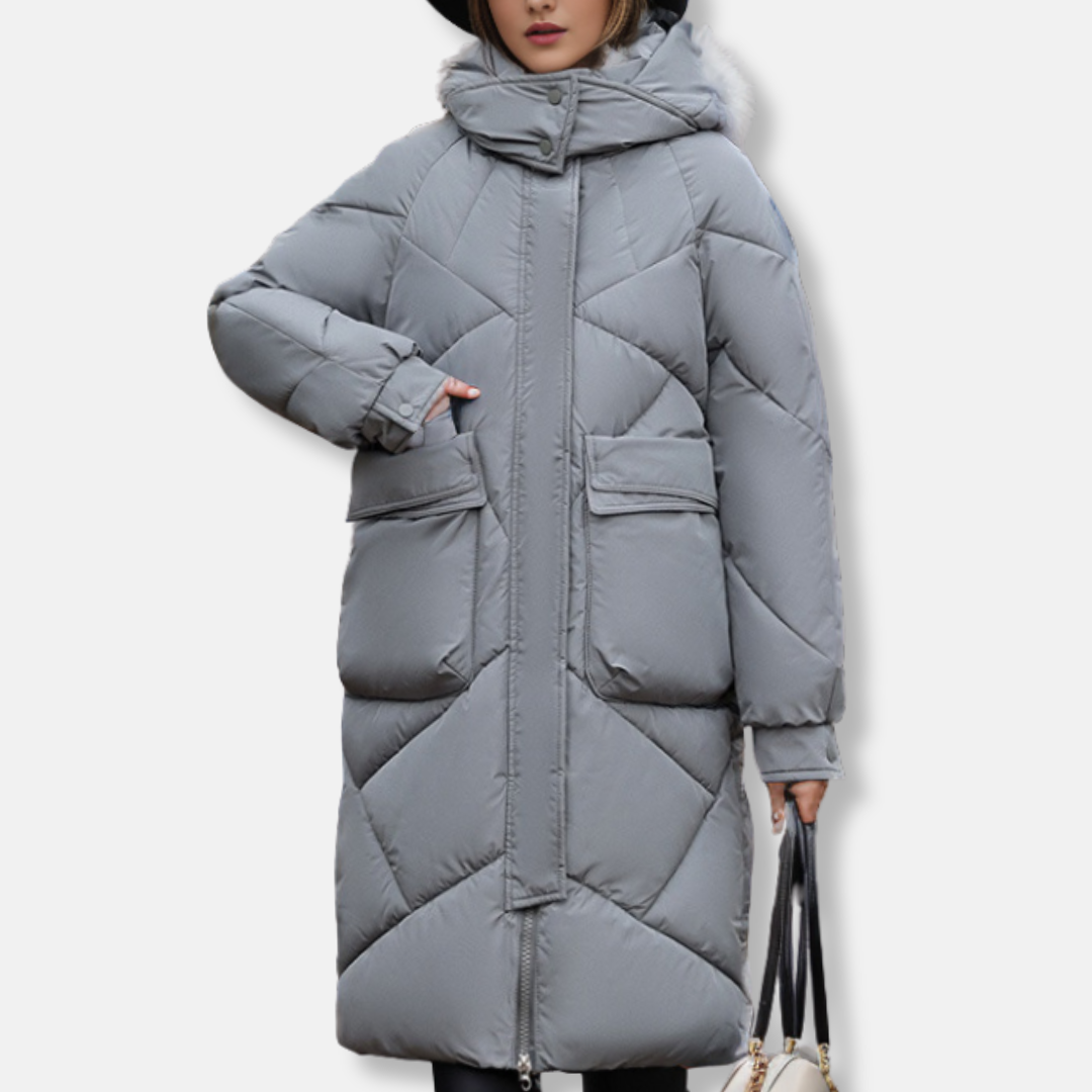 WW | Coat - Quilted - Oversized Fit - Maxi Length - High Neck Hood