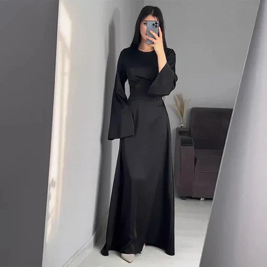 WW | Lange Frauenkleider Aus Satin Stil