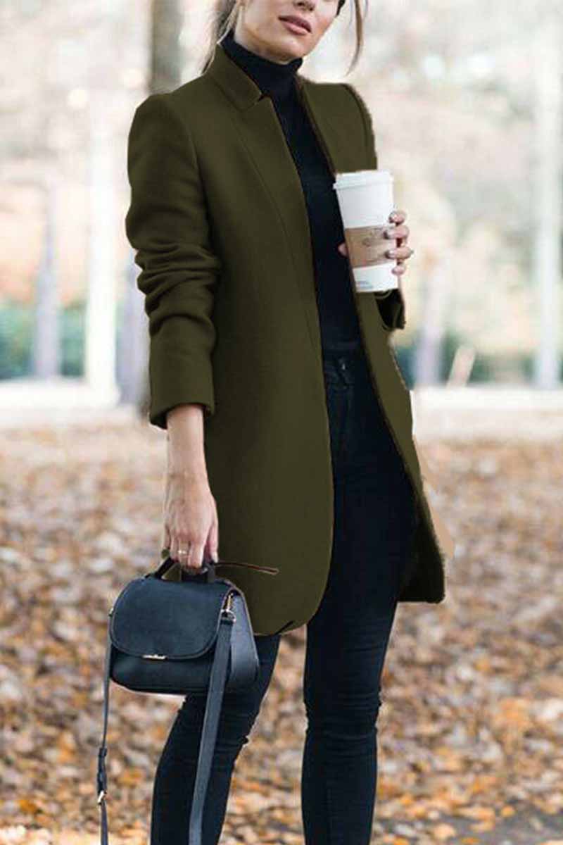 WW | Elegant Coat with Stand-Up Collar
