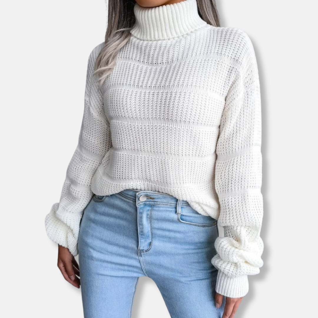 WW | Rollkragenpullover - Weiches Strickmaterial - Gerippte Optik - Lockere Passform - Langärmlig