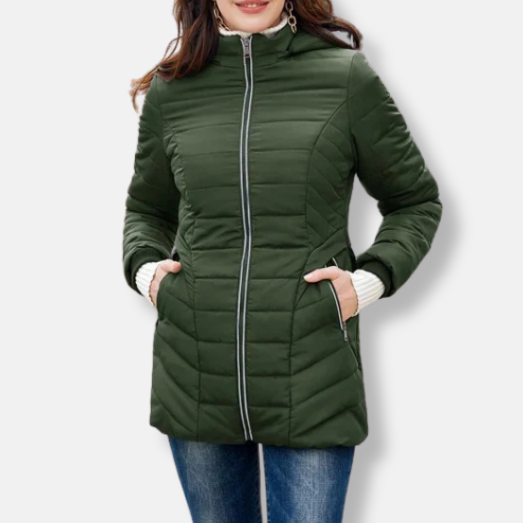 WW | Padded Jacket Slim Fit mit Kapuzenkragen Rippbündchen Hüftlänge