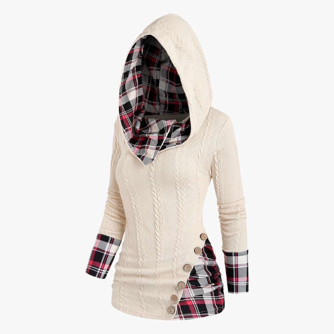 WW | Stilvoll Kabelstrick Hoodie für Frauen
