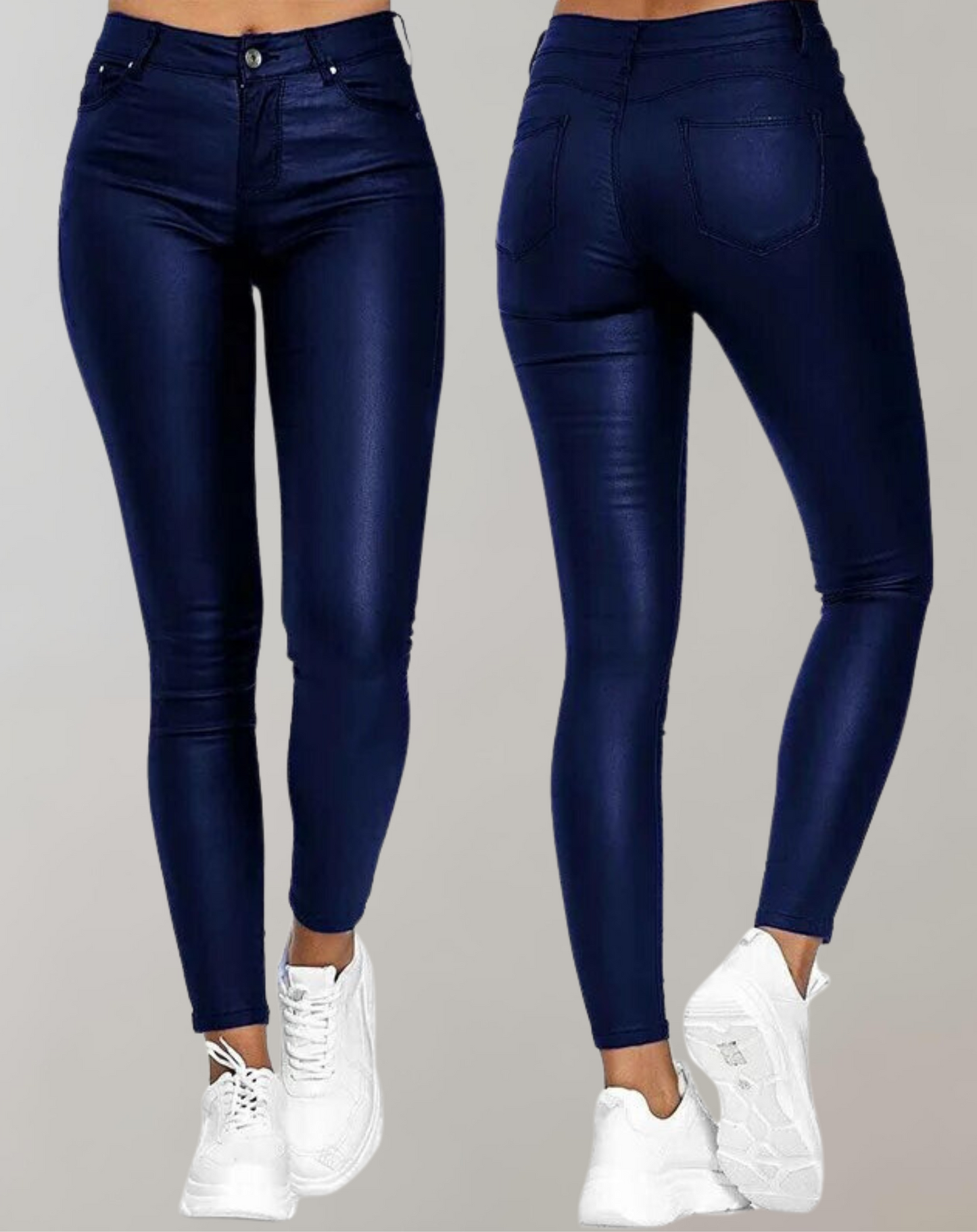 WW - Damen PU-Lederhose Schwarze