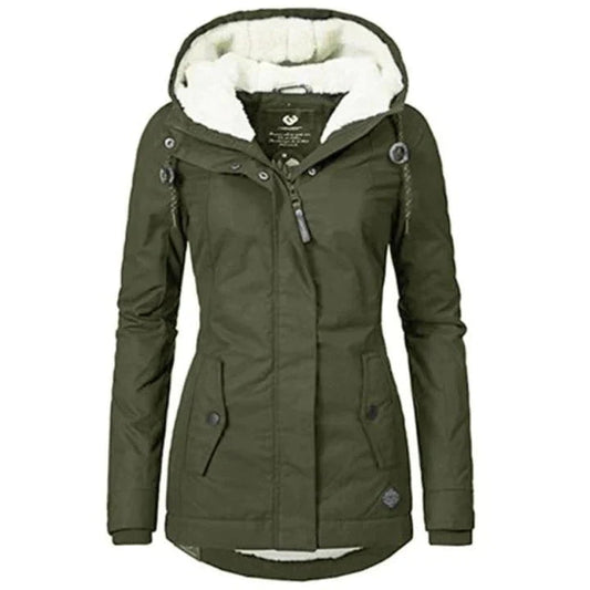 W&W - Gefütterter Wintermantel mit Kapuze wasserdicht Damen