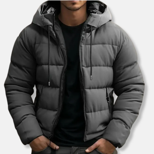 WW | Gequiltete Kapuzen-Pufferjacke - Mit Kordelzug Kapuze Reißverschluss Pufferjacke