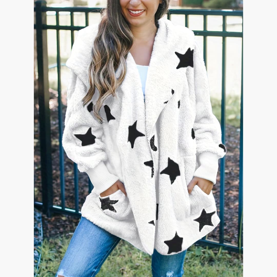 WW | Cozy White Collar Coat For Women