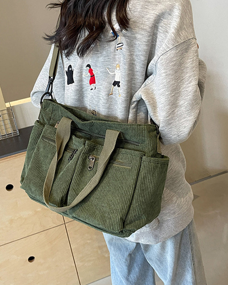 WW | Solid-colored railroad fleece shopping bag