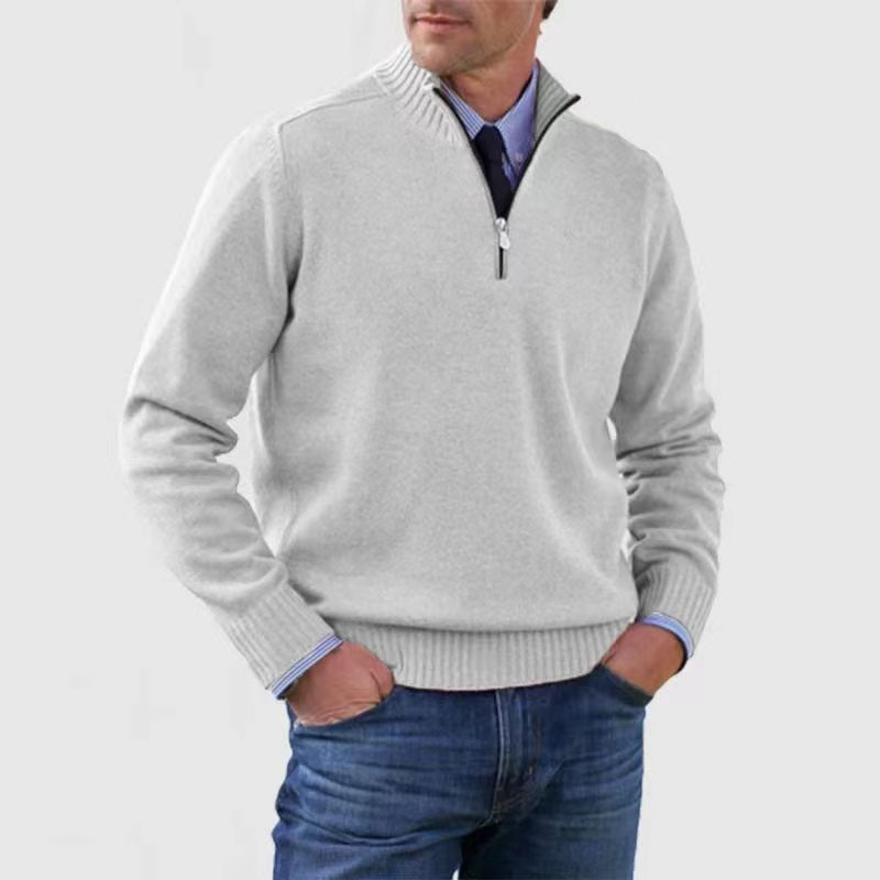WW | Eleganter Pullover für Herren mit halbem Reißverschluss
