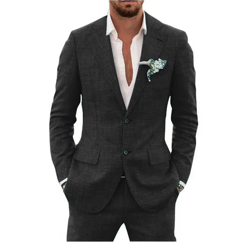 WW | Slim Fit Zwei Knopf Verschluss Atmungsaktives Mischgewebe