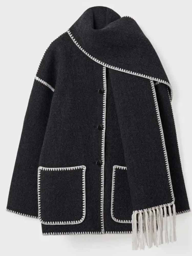 WW | Lena Luxurious Autumn Jacket With Scarf
