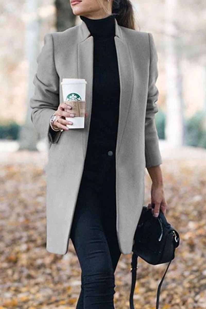 WW | Elegant Coat with Stand-Up Collar