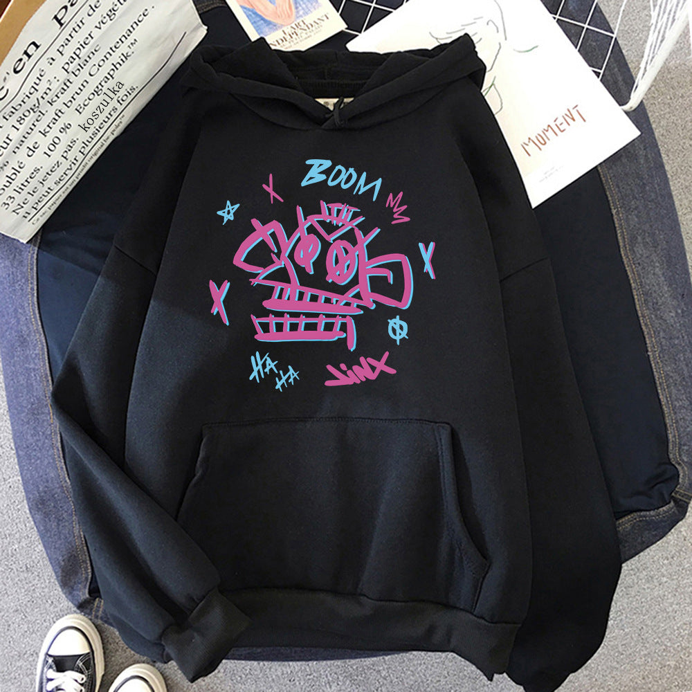 WW | Arcane Hoodie Harajuku Stil Jinx und Ekko
