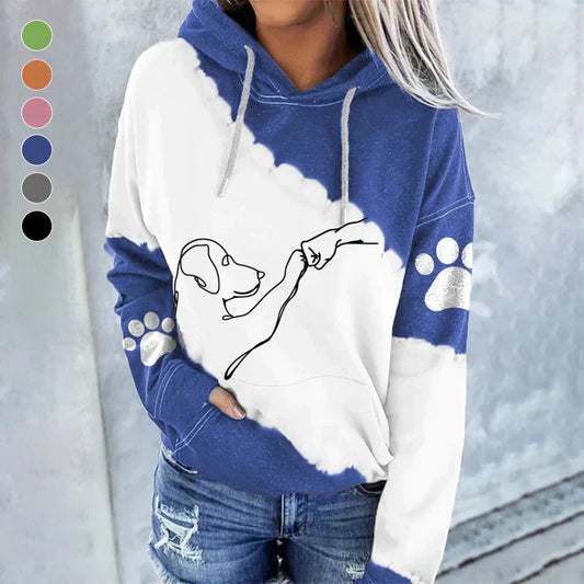 WW | Trendiger lockerer Hoodie mit Hundeaufdruck