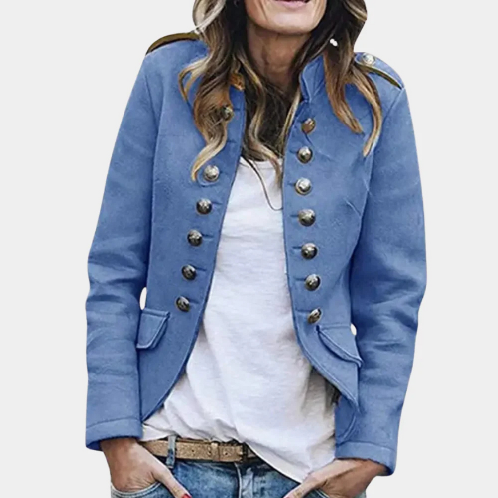 WW | Doppelreihiger Woll Retro Mantel für Damen