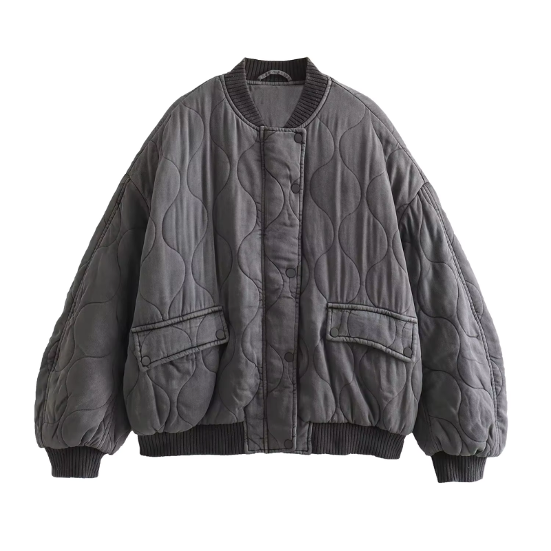 WW | Grey oversized lightweight bomber jacket