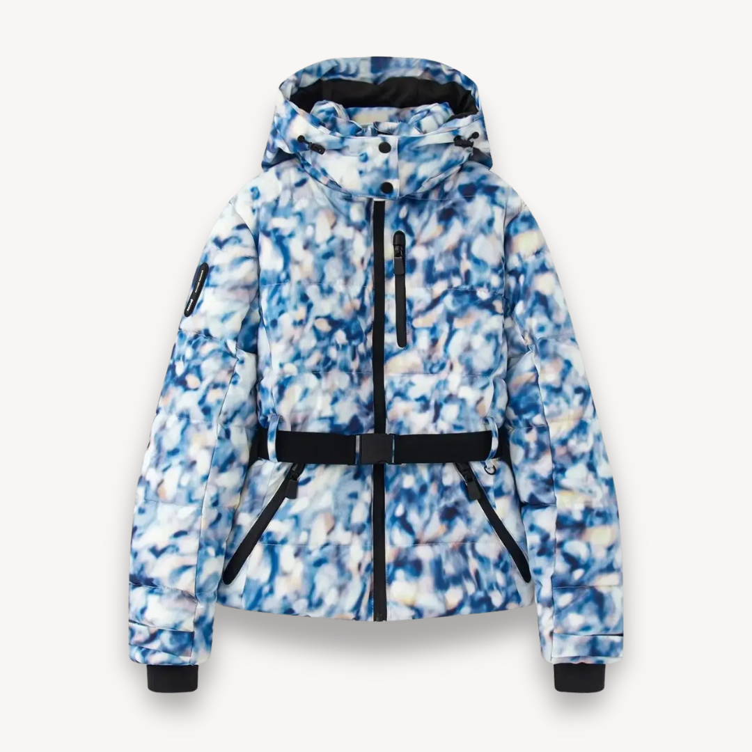 WW | Damen Gepolsterte Daunenjacke mit Kapuze und Gürtel Gemütlicher Stil
