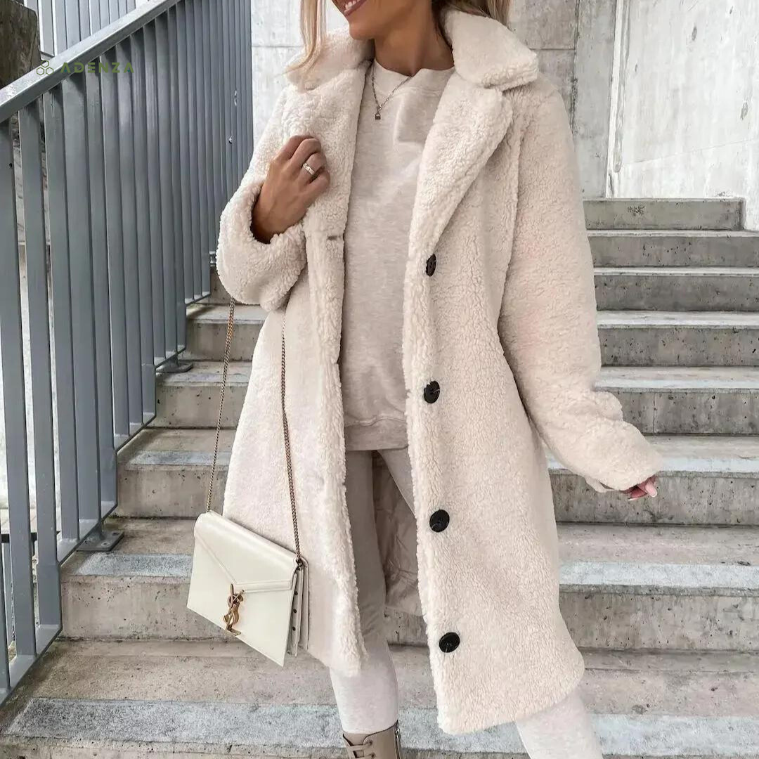 WW | Teddy Mantel Soft Und Warm Übergroß Fit Knopfverschluss Reverskragen