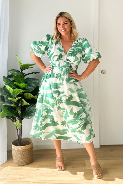 WW | Real Love Print Puff Sleeve Maxi Dress