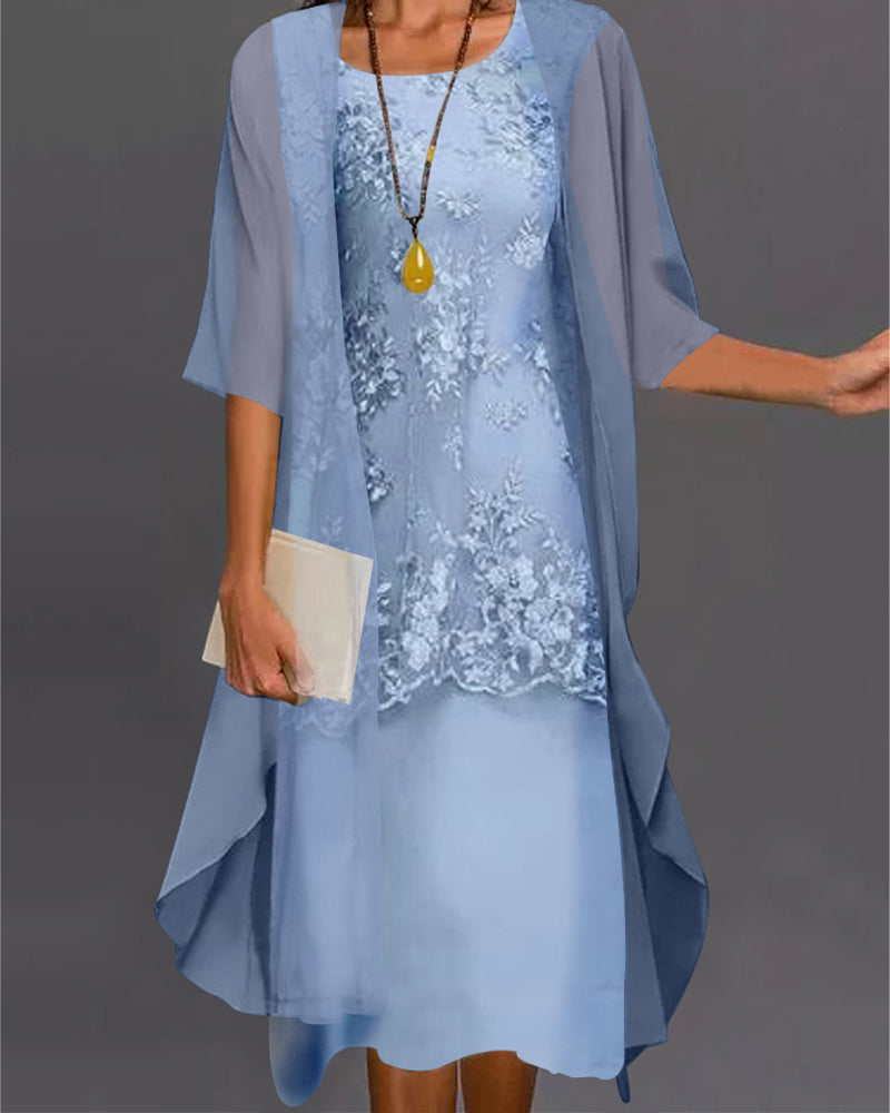 WW | Elegant Two-Piece Chiffon Dress
