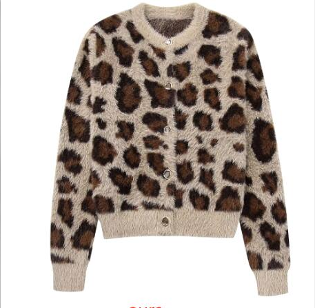 WW | Braun Leopard Strickjacke